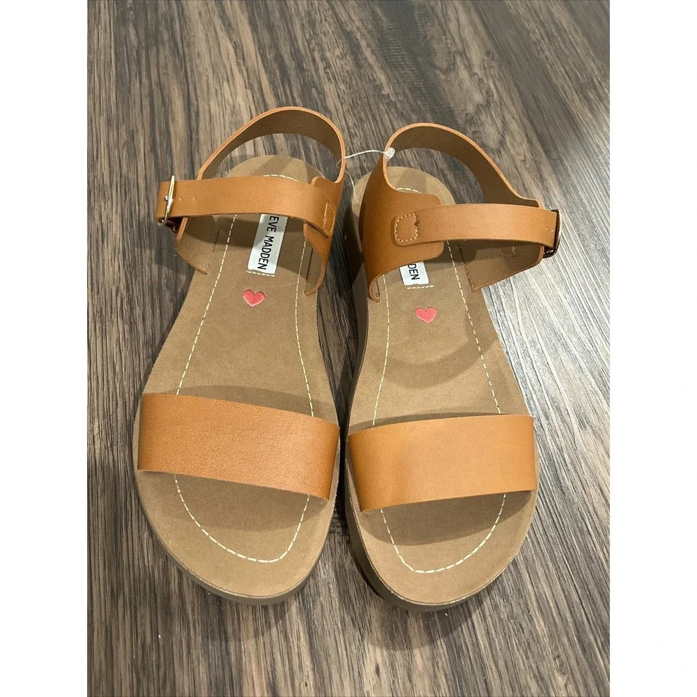 Steve Madden Woman's Medium Cognac Brown Ankle Synthetic JPROBLER Size 6
